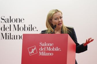 La presidente del Consiglio Giorgia Meloni all'inaugurazione della 61&deg; edizione del Salone del Mobile&nbsp;