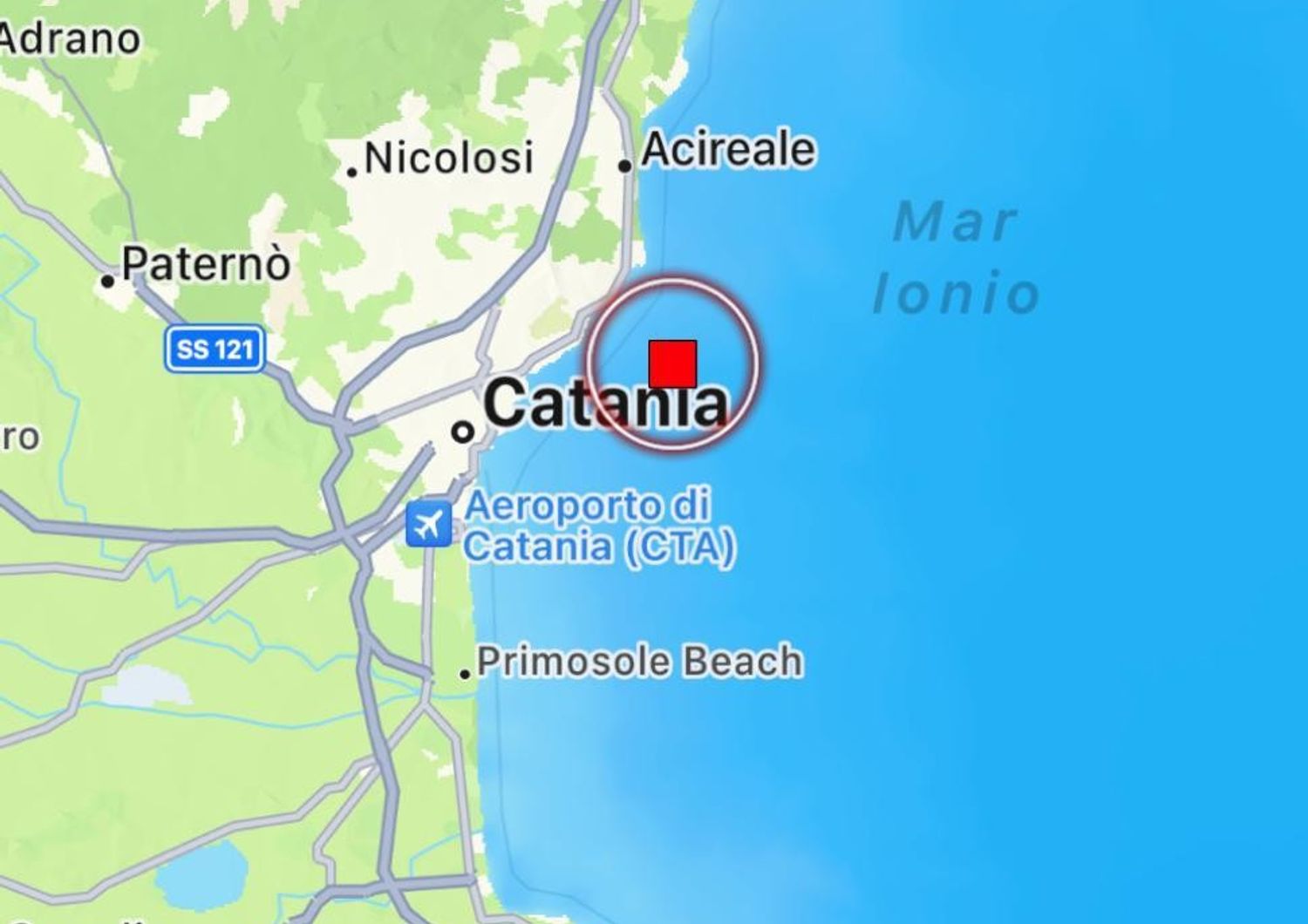 Terremoto a Catania