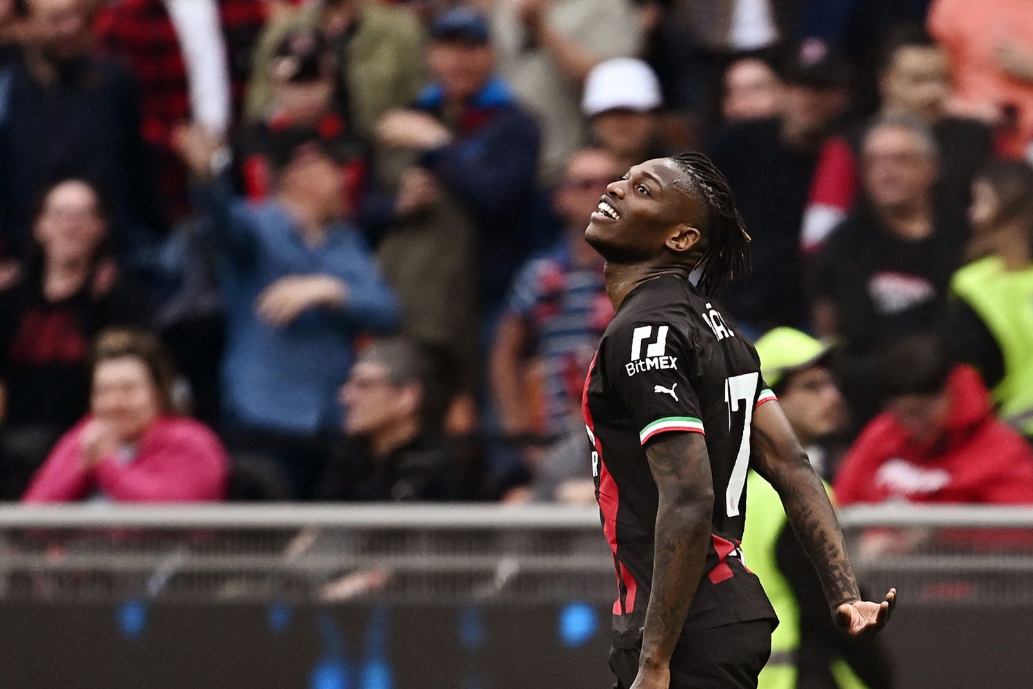 Rafael Leao autore di due gol a San Siro contro il Lecce &nbsp;