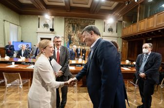 Meloni riceve i leader di Cgil, Cisl e Uil