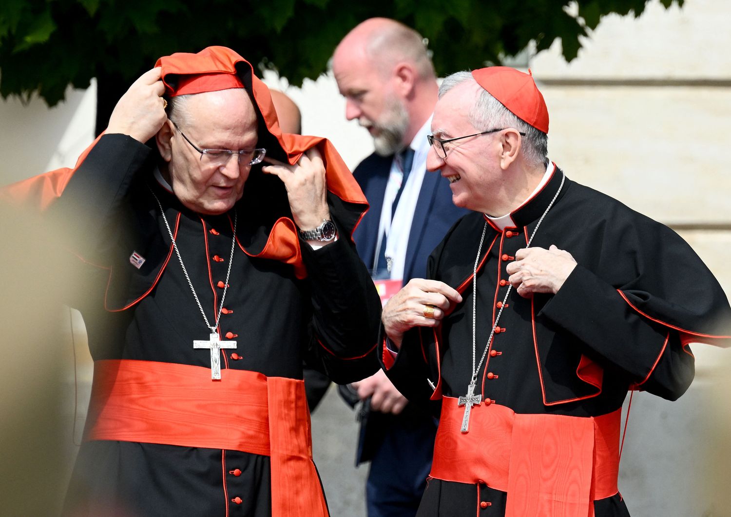 Il cardinale Parolin con il primate d'Ungheria