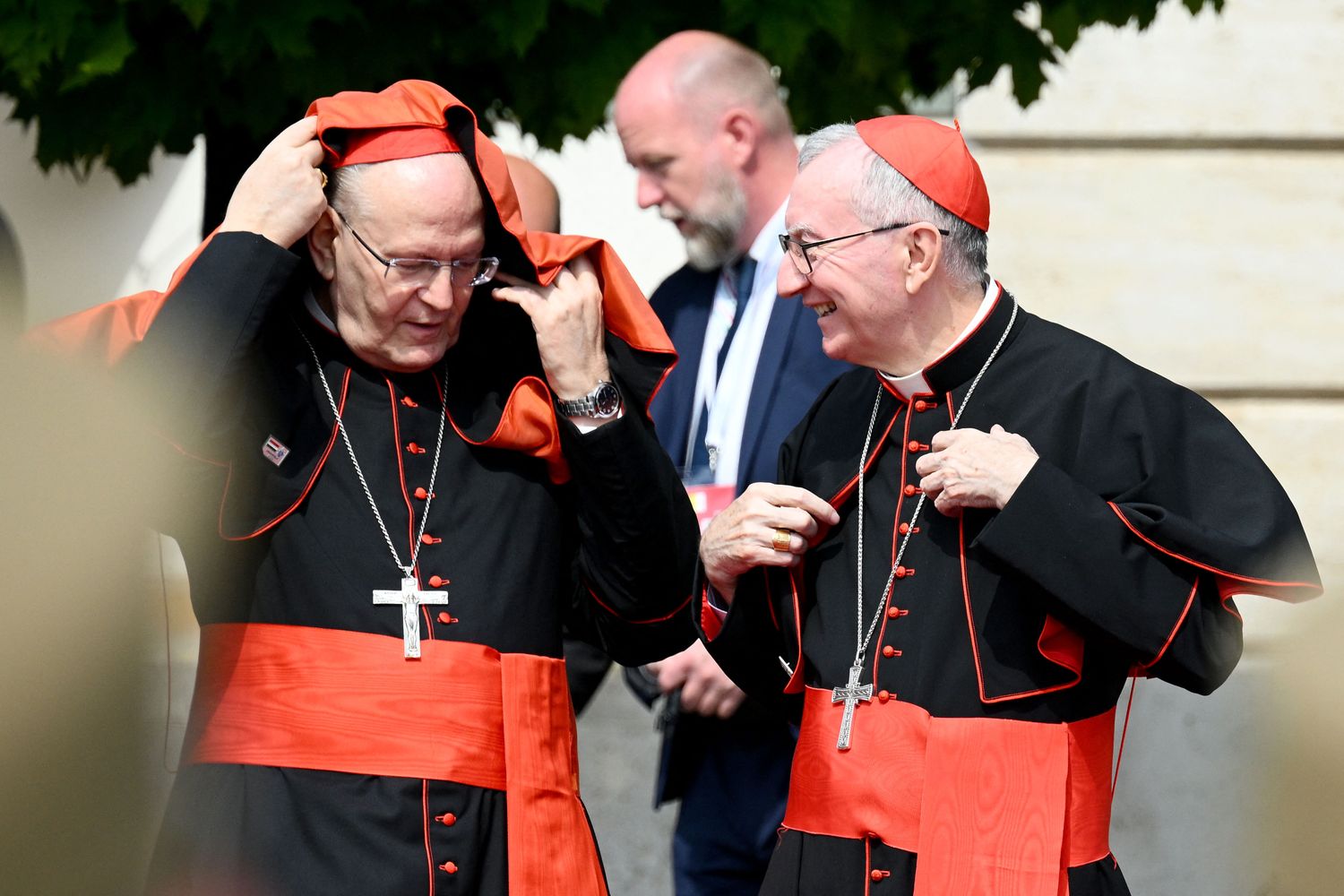 Il cardinale Parolin con il primate d'Ungheria