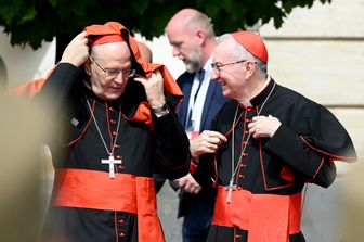 Il cardinale Parolin con il primate d'Ungheria