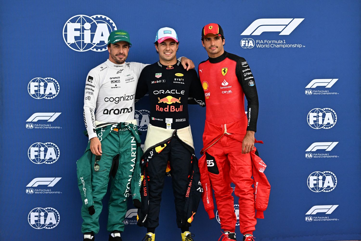 Sergio Perez, Fernando Alonso e Carlos Sainz, podio pole position al Gp di Miami