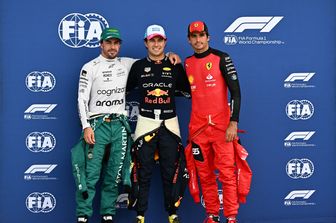 Sergio Perez, Fernando Alonso e Carlos Sainz, podio pole position al Gp di Miami