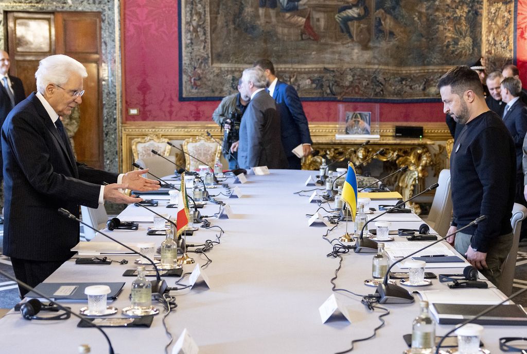 &nbsp;L'incontro tra il presidente ucraino e il capo dello Stato italiano al Quirinale