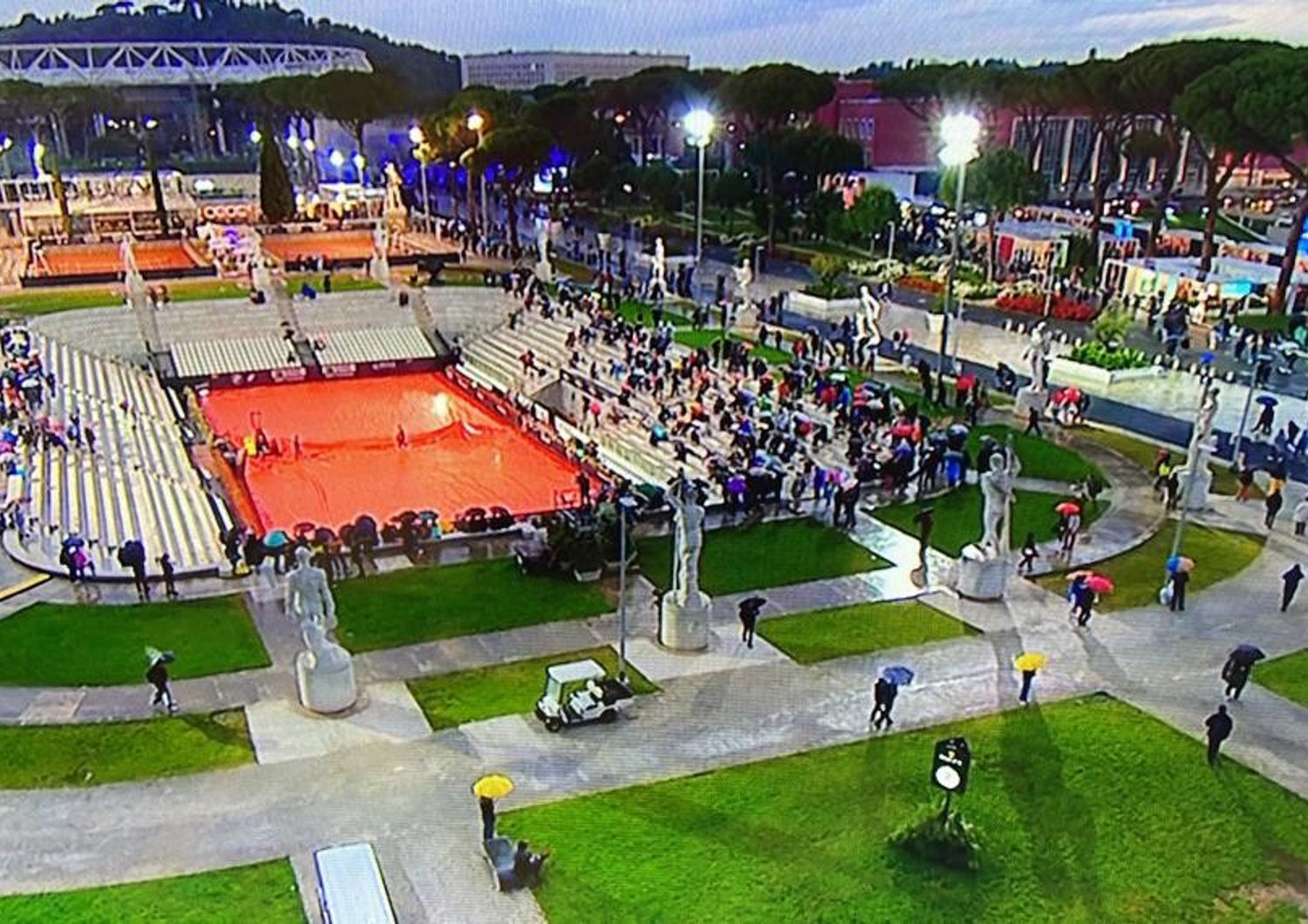 internazionali tennis campo pietrangeli riapre a spettatori per pioggia