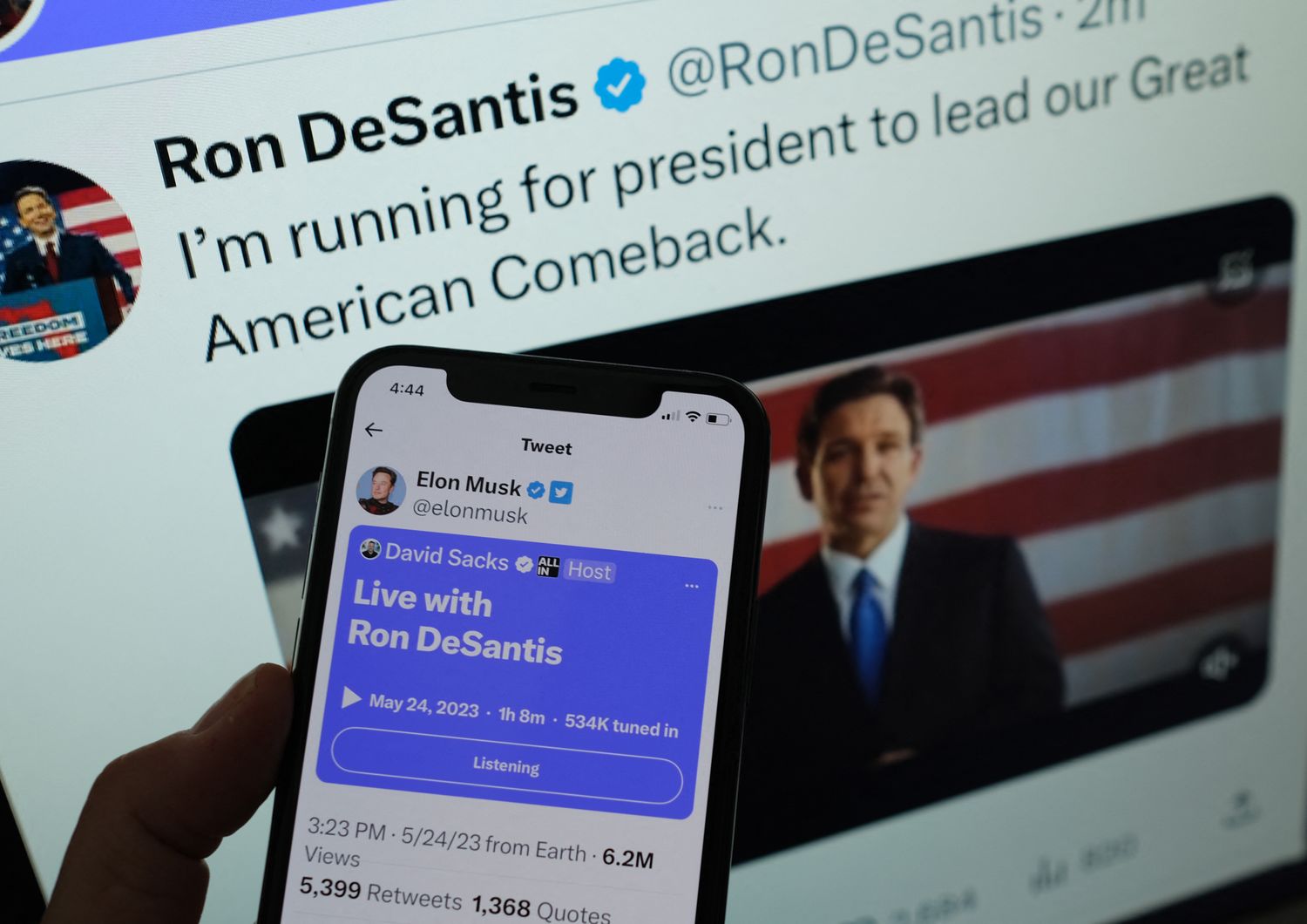 Ron Desantis annuncia la candidatura su Twitter