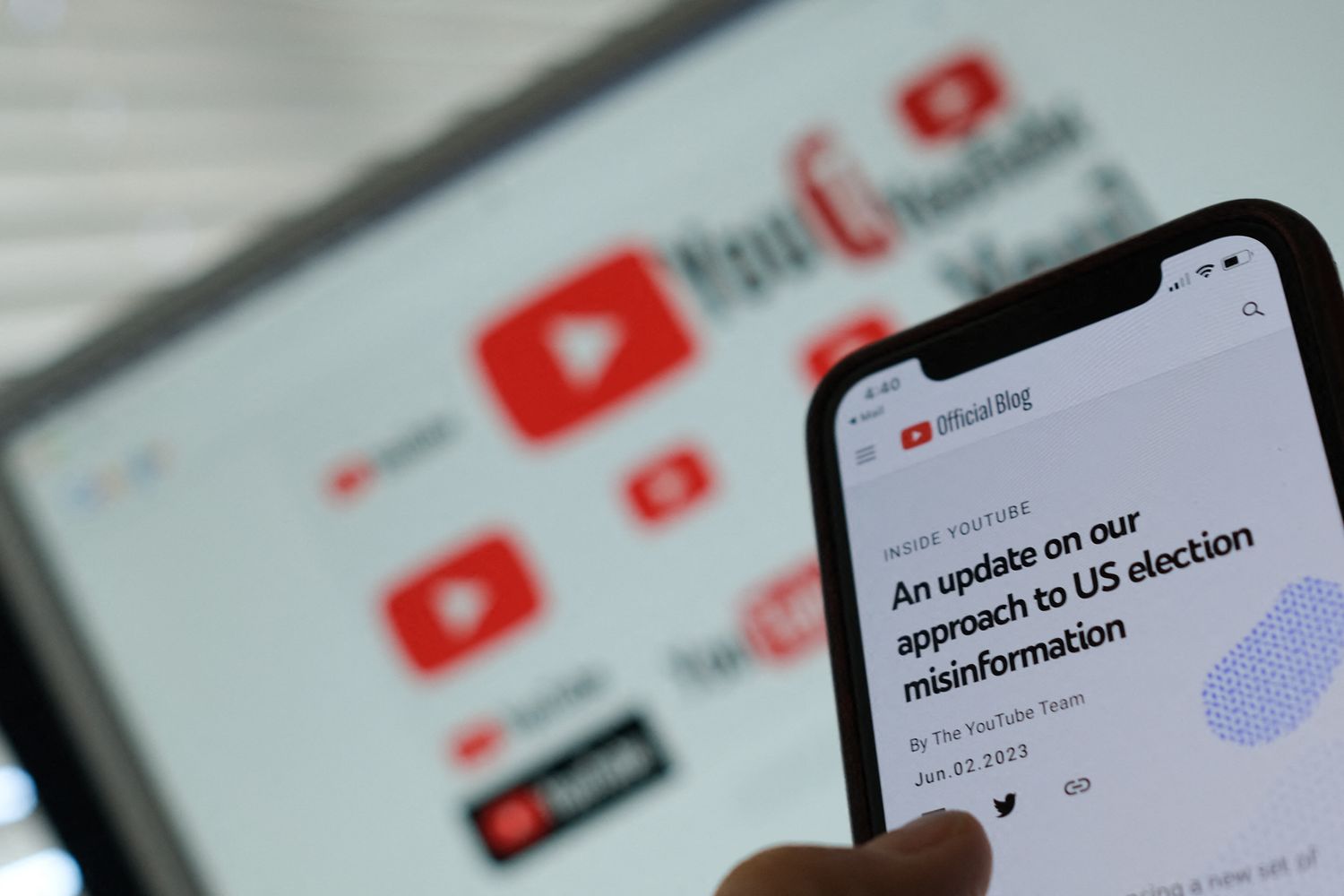 Il post di YouTube sulla disinformazione&nbsp;