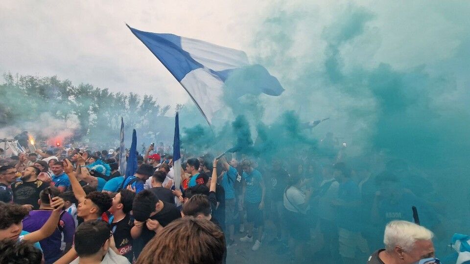 La festa scudetto a Scampia