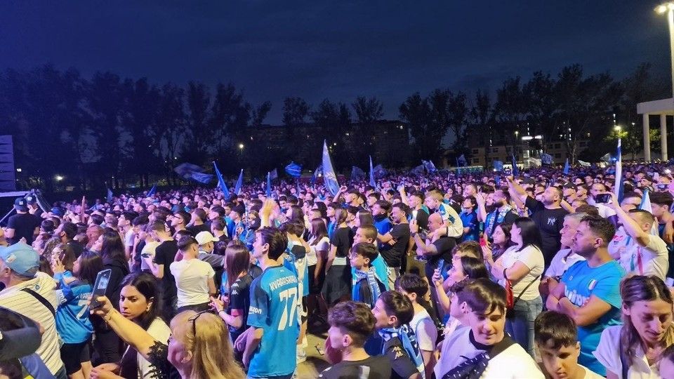 La festa scudetto a Scampia
