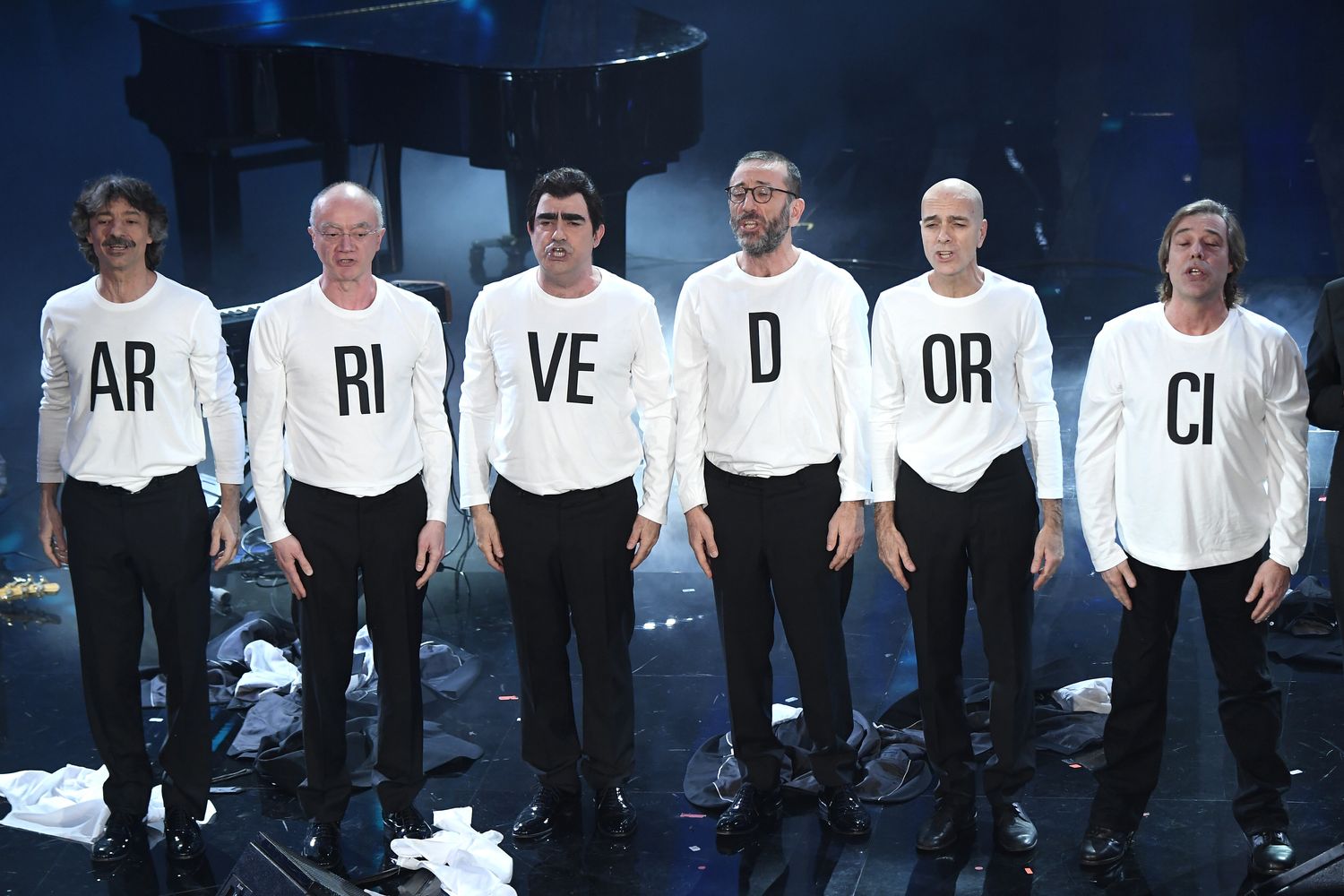 Sanremo. 68 Festival della Canzone Italiana, finale. Nella foto Elio e le Storie Tese&nbsp;