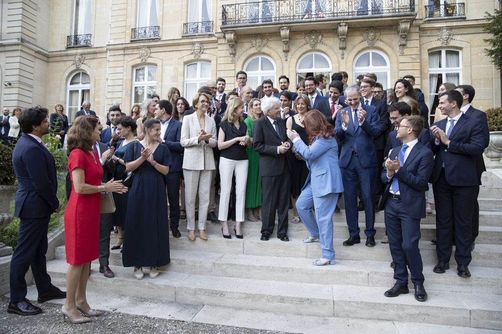 l Presidente della Repubblica Sergio Mattarella incontra i giovani diplomatici italiani e francesi riuniti a Parigi