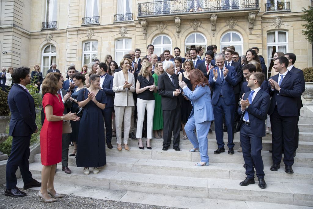 l Presidente della Repubblica Sergio Mattarella incontra i giovani diplomatici italiani e francesi riuniti a Parigi