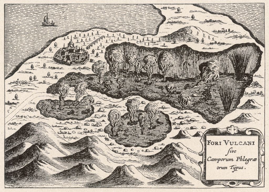 una cartina dei campi flegrei risalente al '600