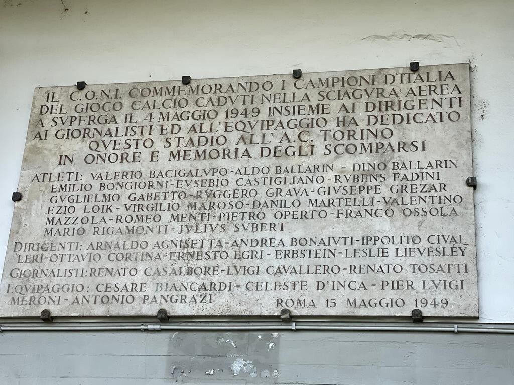 Targa dedicata al Grande Torino - Stadio Flaminio&nbsp;