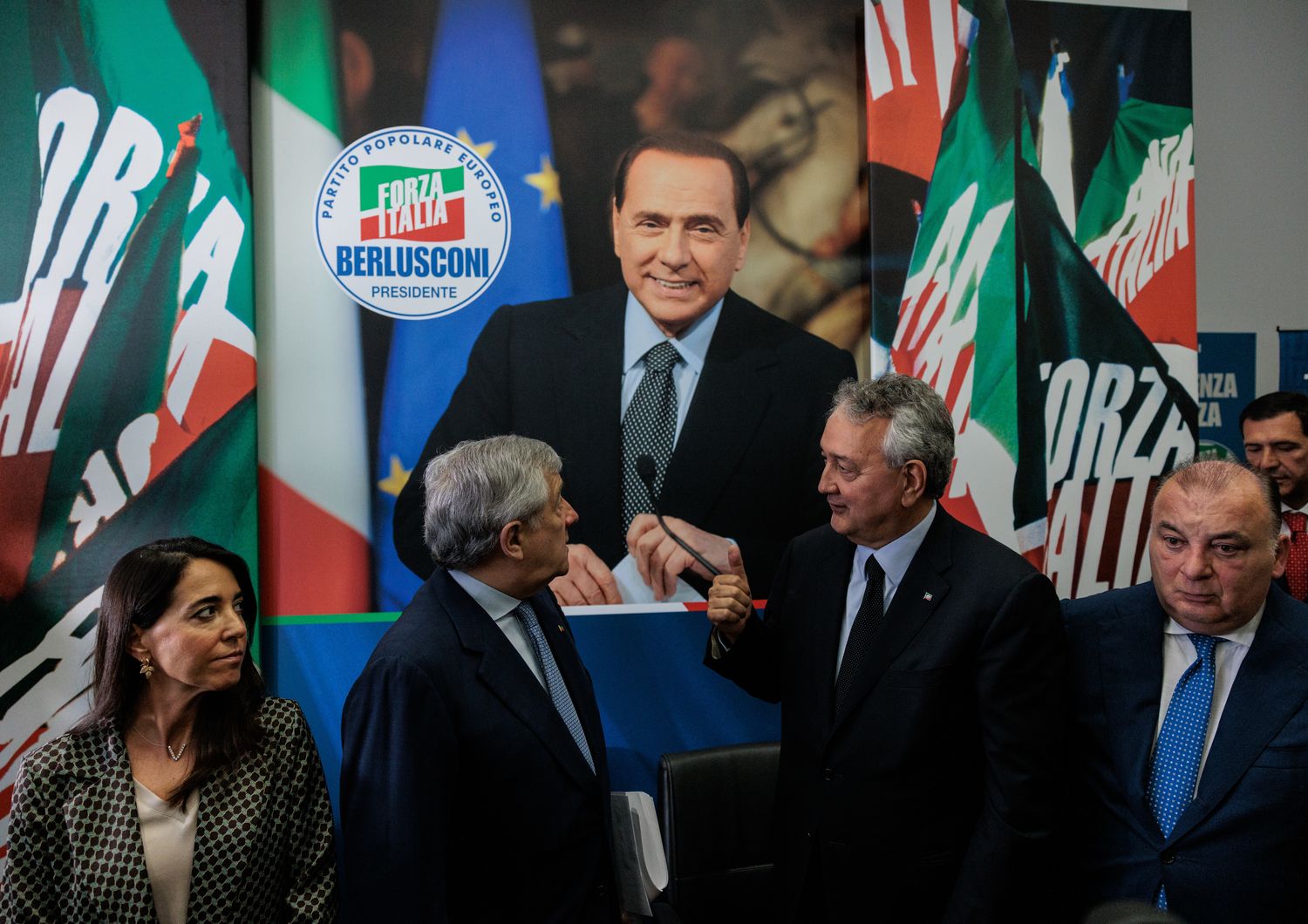 Conferenza stampa di Forza Italia dopo la morte di Silvio Berlusconi. Nella foto Licia Ronzulli, Antonio Tajani, Paolo Barelli e Flavio Martusciello&nbsp;