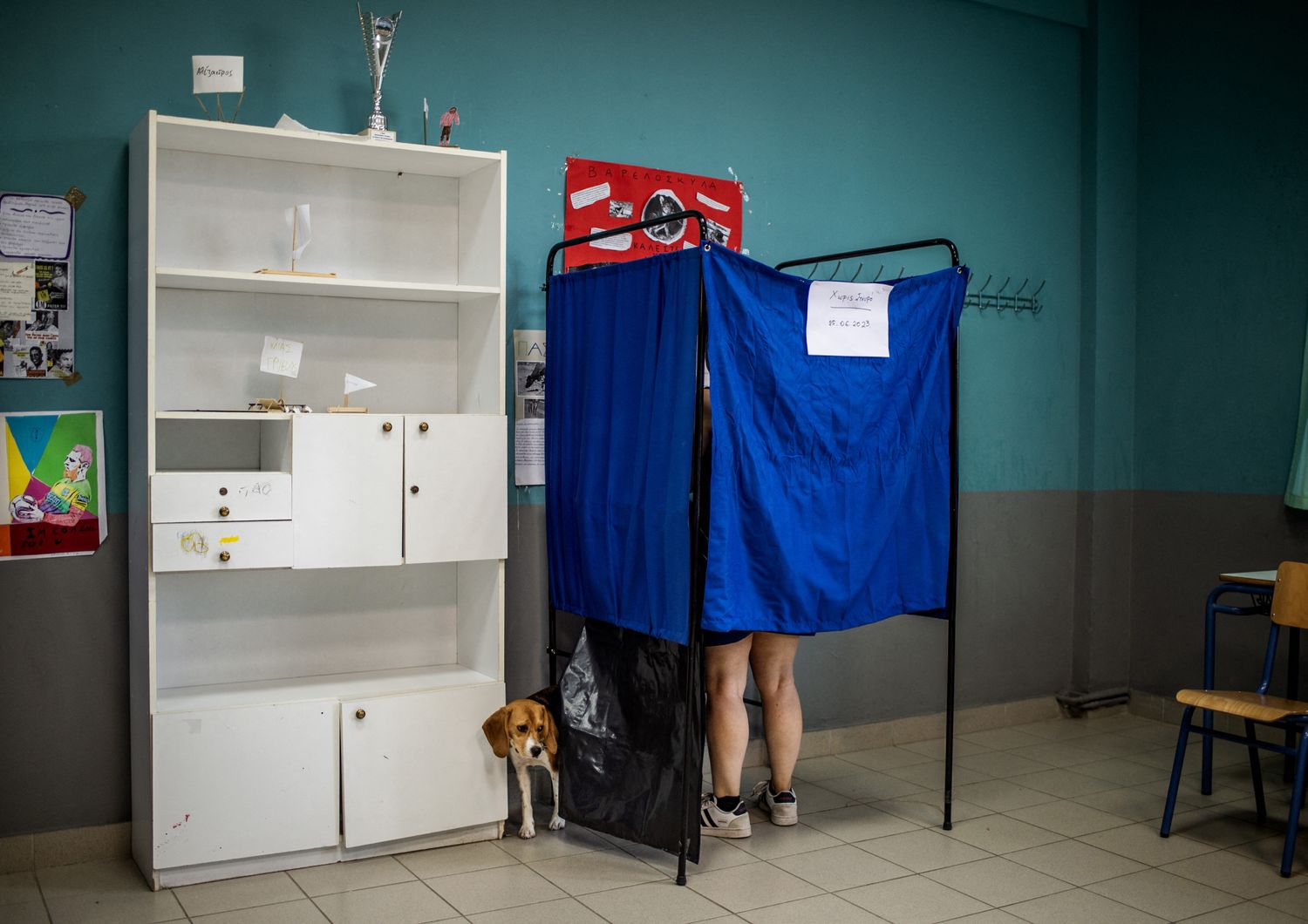 Una cabina elettorale in Grecia