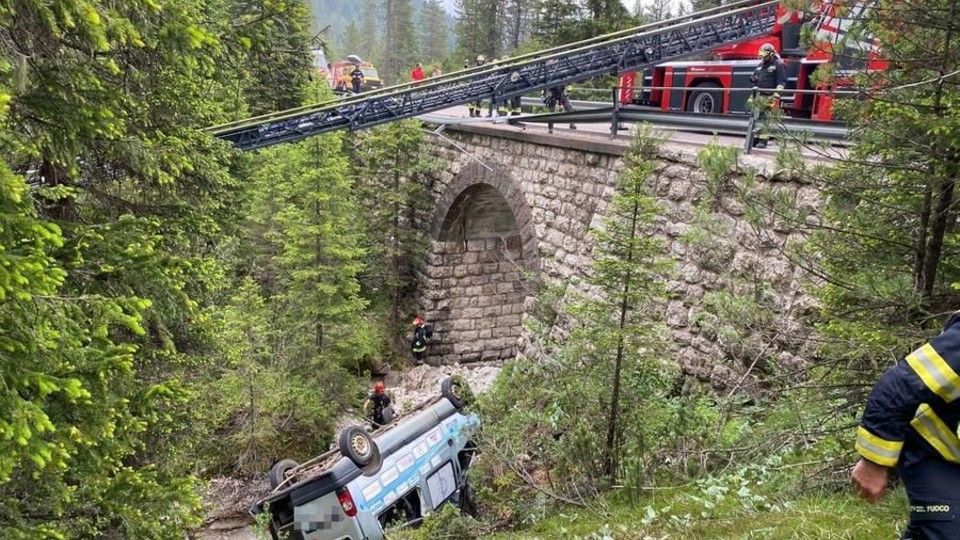 L'incidente al pullmino in Val di Fassa