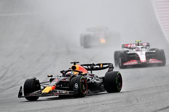 La Red Bull di Max Verstappen durante la Sprint Race in Austria