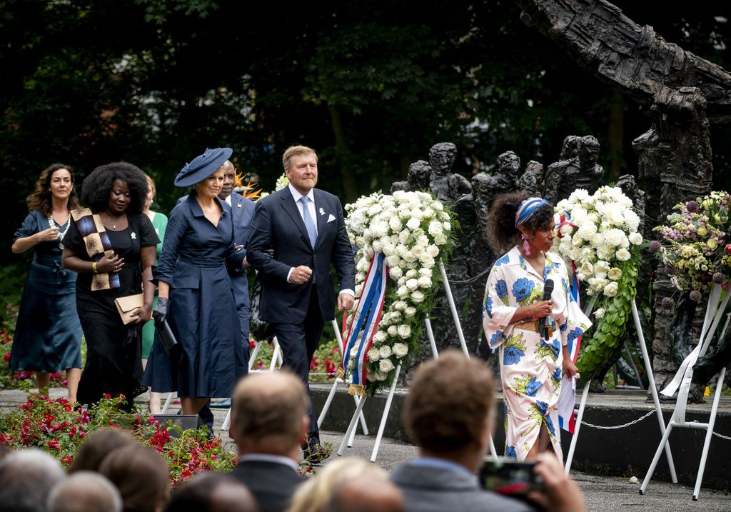 Il Re Willem-Alexander con la moglie, regina Maxima, alla cerimonia