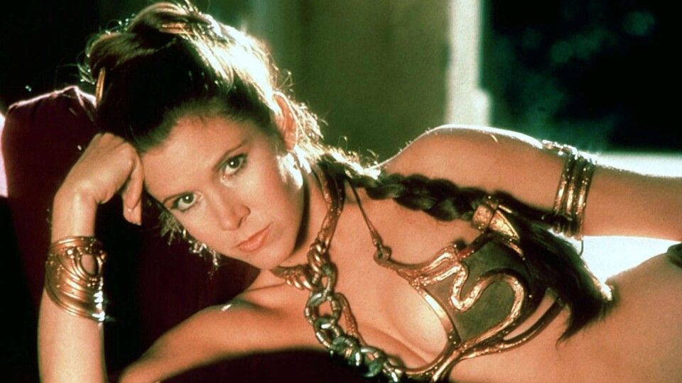 Carrie Fisher nei panni della principessa Leia di Star Wars &nbsp;