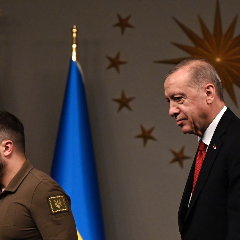 Recep Tayyip Erdogan e Volodymyr Zelensky&nbsp;