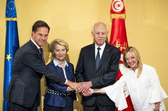 &nbsp;Rutte, von der leyen, Meloni, Saied a Tunisi