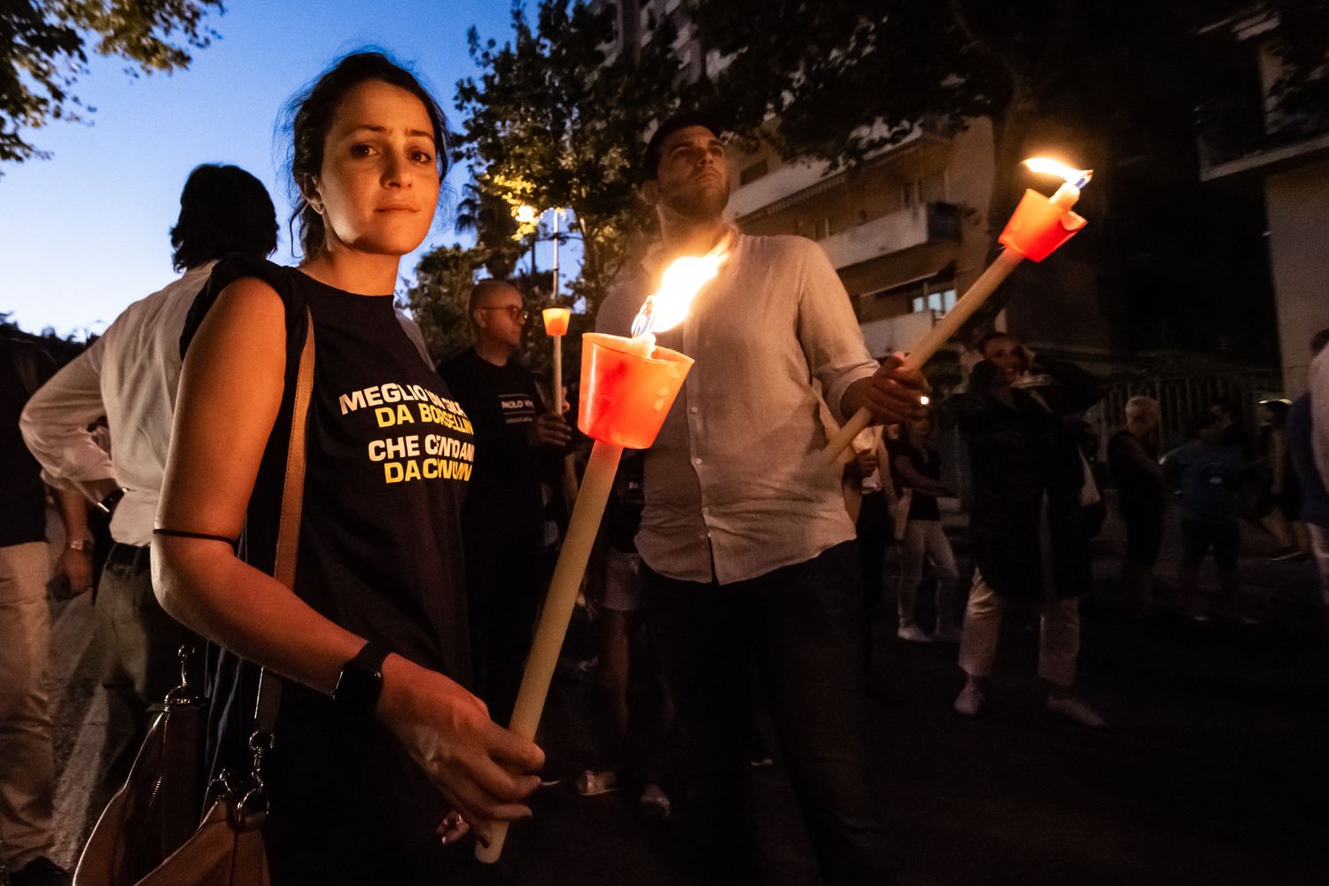 La fiaccolata in memoria della strage di Via D'Amelio in una foto d'archivio