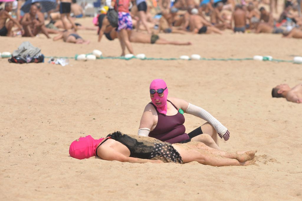 Donne con il facekini a Qingdao&nbsp;