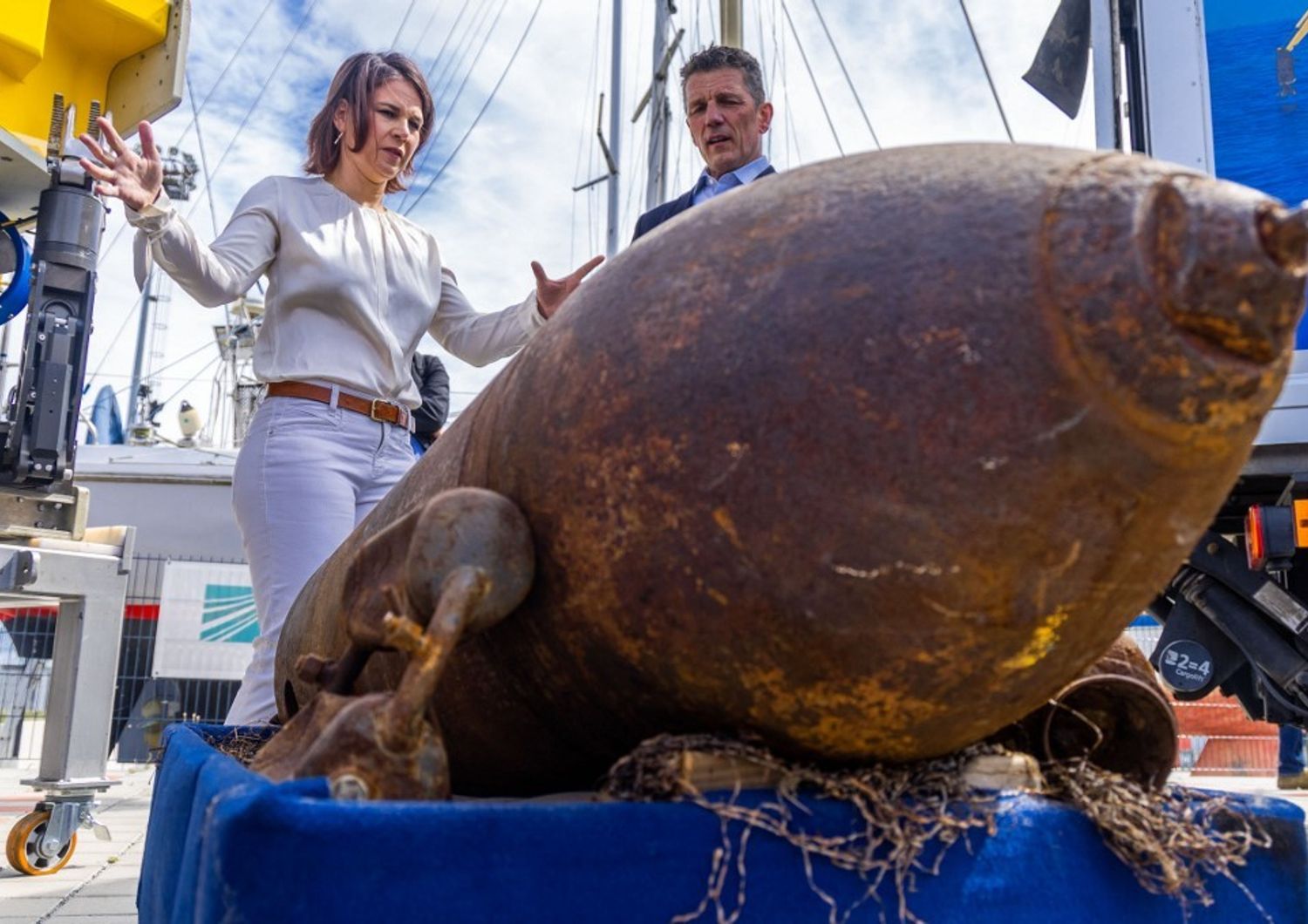 Una delle bombe ripescate nel Mar Baltico