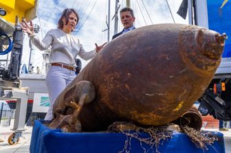 Una delle bombe ripescate nel Mar Baltico