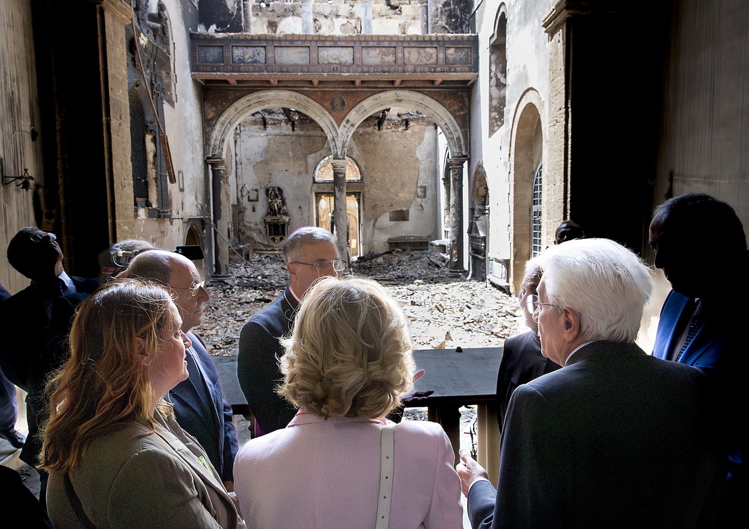 Il capo dello Stato Sergio Mattarella in visita alla chiesa di Santa Maria di Ges&ugrave; a Palermo&nbsp;