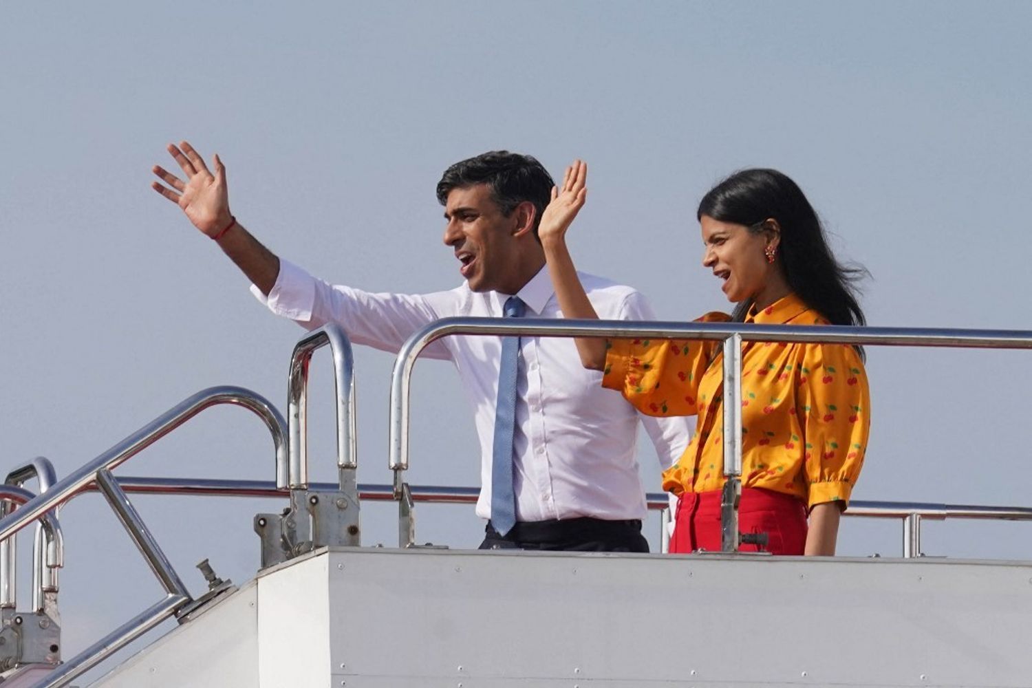 Akshata Murty con il marito Rishi Sunak&nbsp;