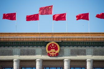 Pechino, il palazzo della Grande Sala del Popolo a piazza Tiananmen&nbsp;
