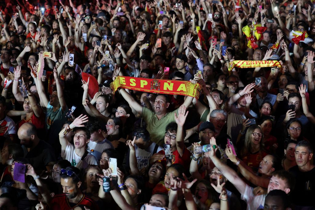 La festa a Madrid per la nazionale spagnola, vincitrice dei Mondiali di calcio femminile&nbsp;&nbsp;