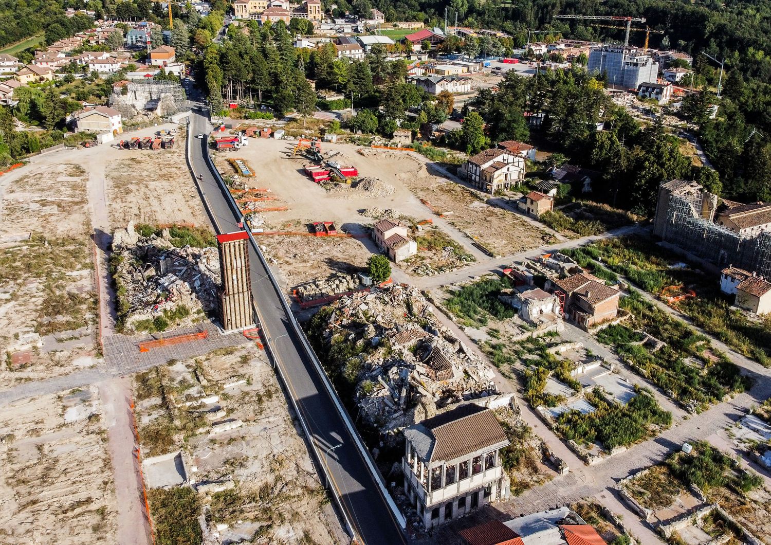 Una veduta di Amatrice quattro anni dopo il sisma