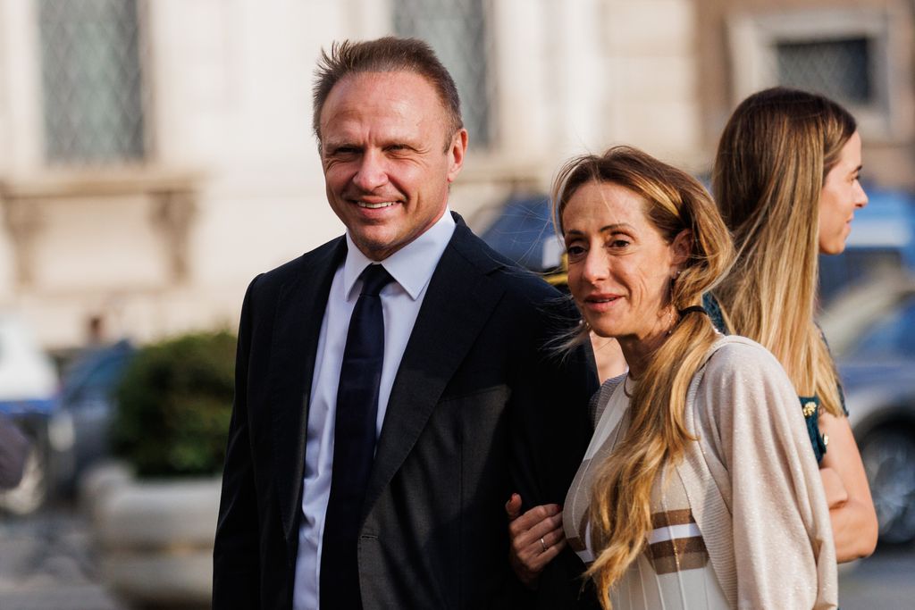 Arianna Meloni con il marito Francesco Lollobrigida