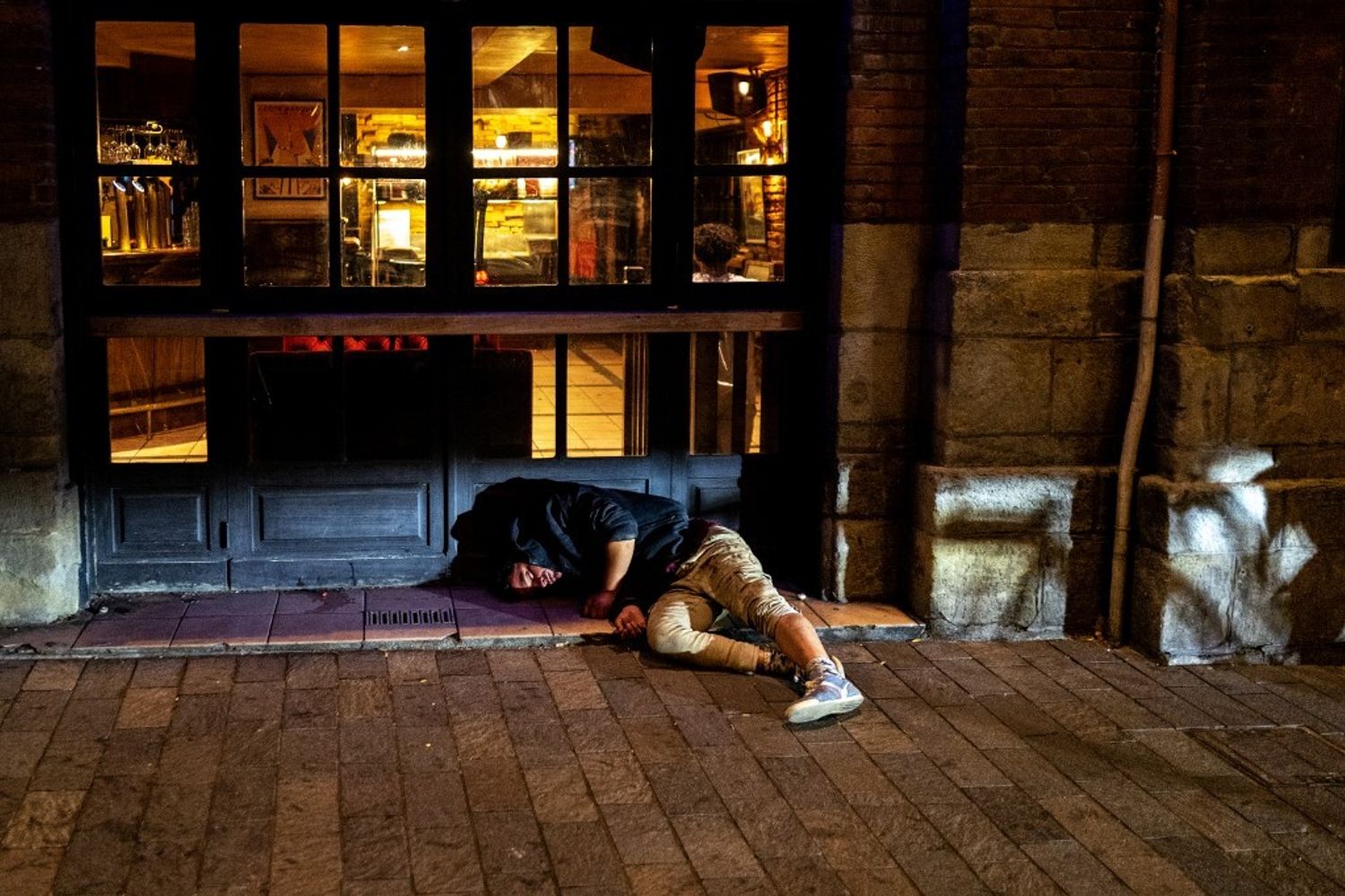 Senzatetto in una via di Tolosa, Francia