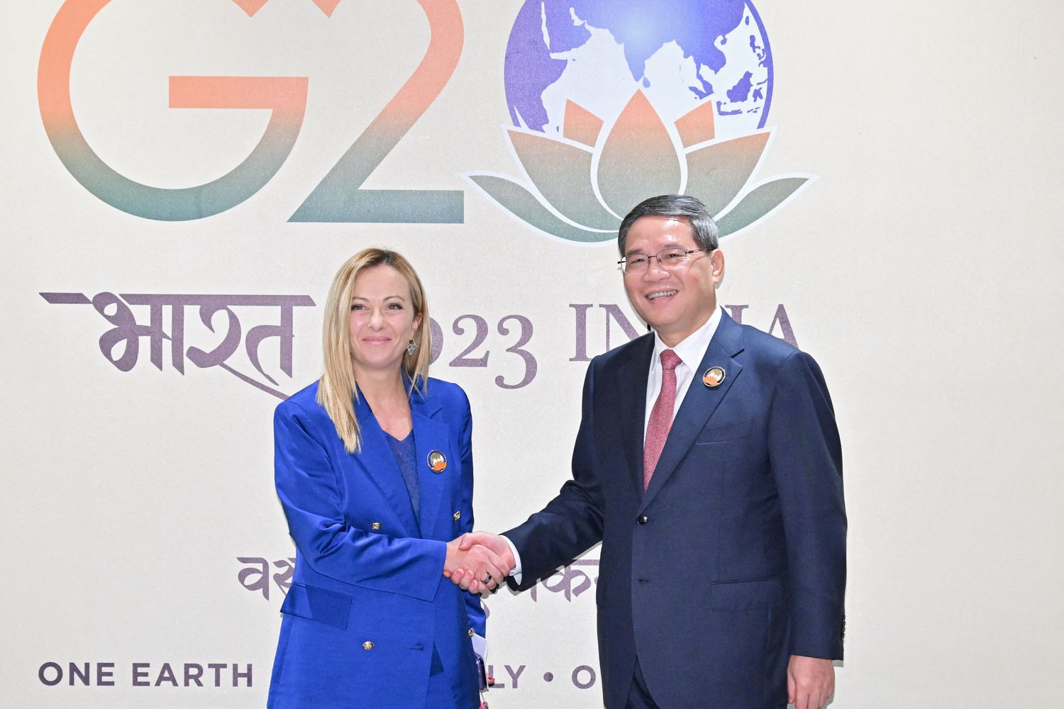 La premier Giorgia Meloni incontra il premier cinese Li Quiang