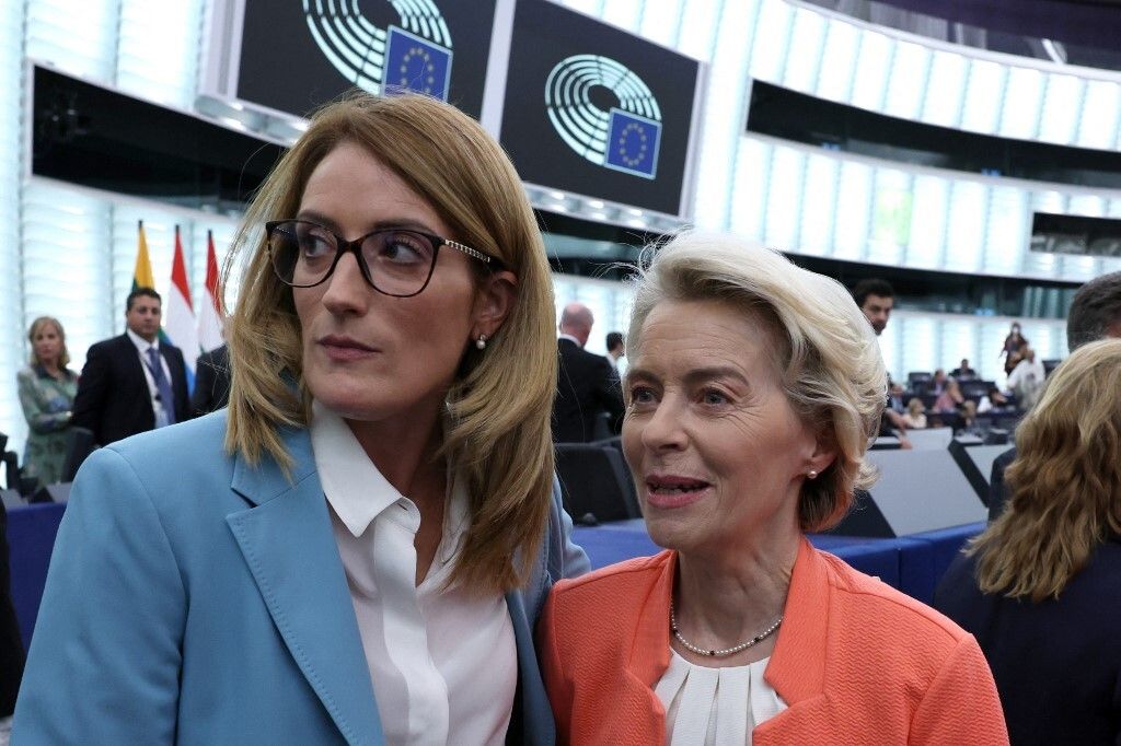 Ursula von der Leyen e Roberta Metsola
