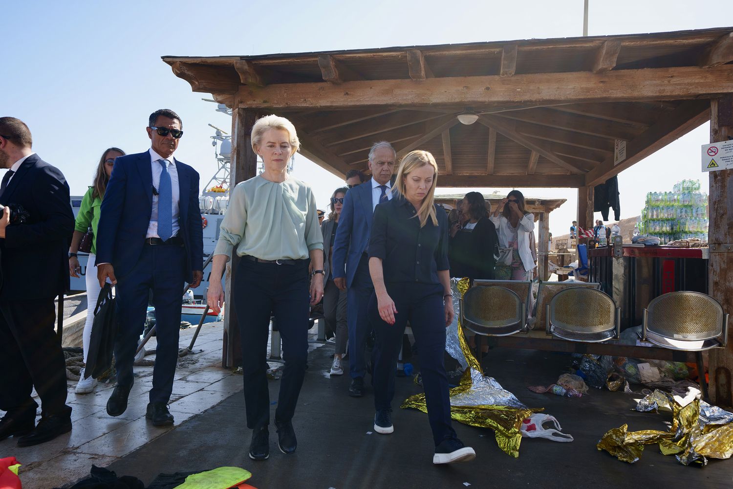 Von der Leyen e Meloni a Lampedusa