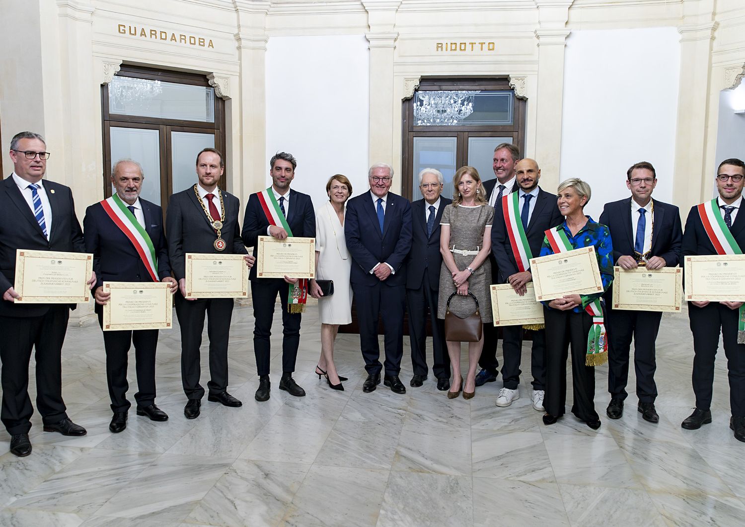 Il presidente della Repubblica italiana insieme al suo collega tedesco&nbsp;