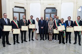 Il presidente della Repubblica italiana insieme al suo collega tedesco&nbsp;