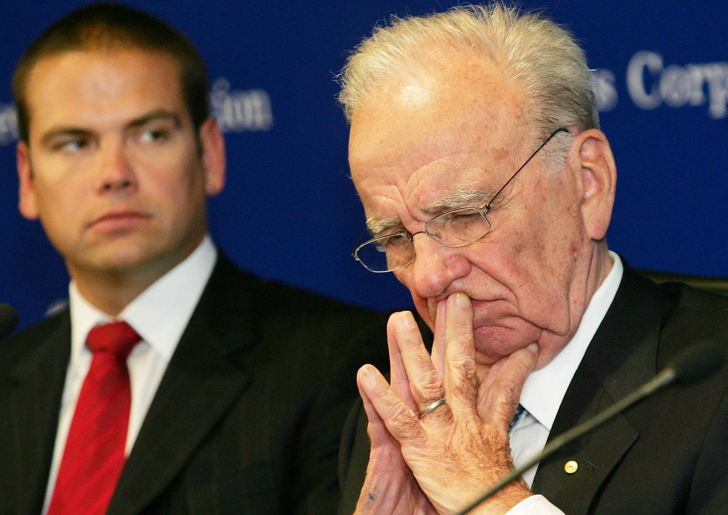 Rupert Murdoch con il figlio Lachlan, designato erede dell'impero Fox