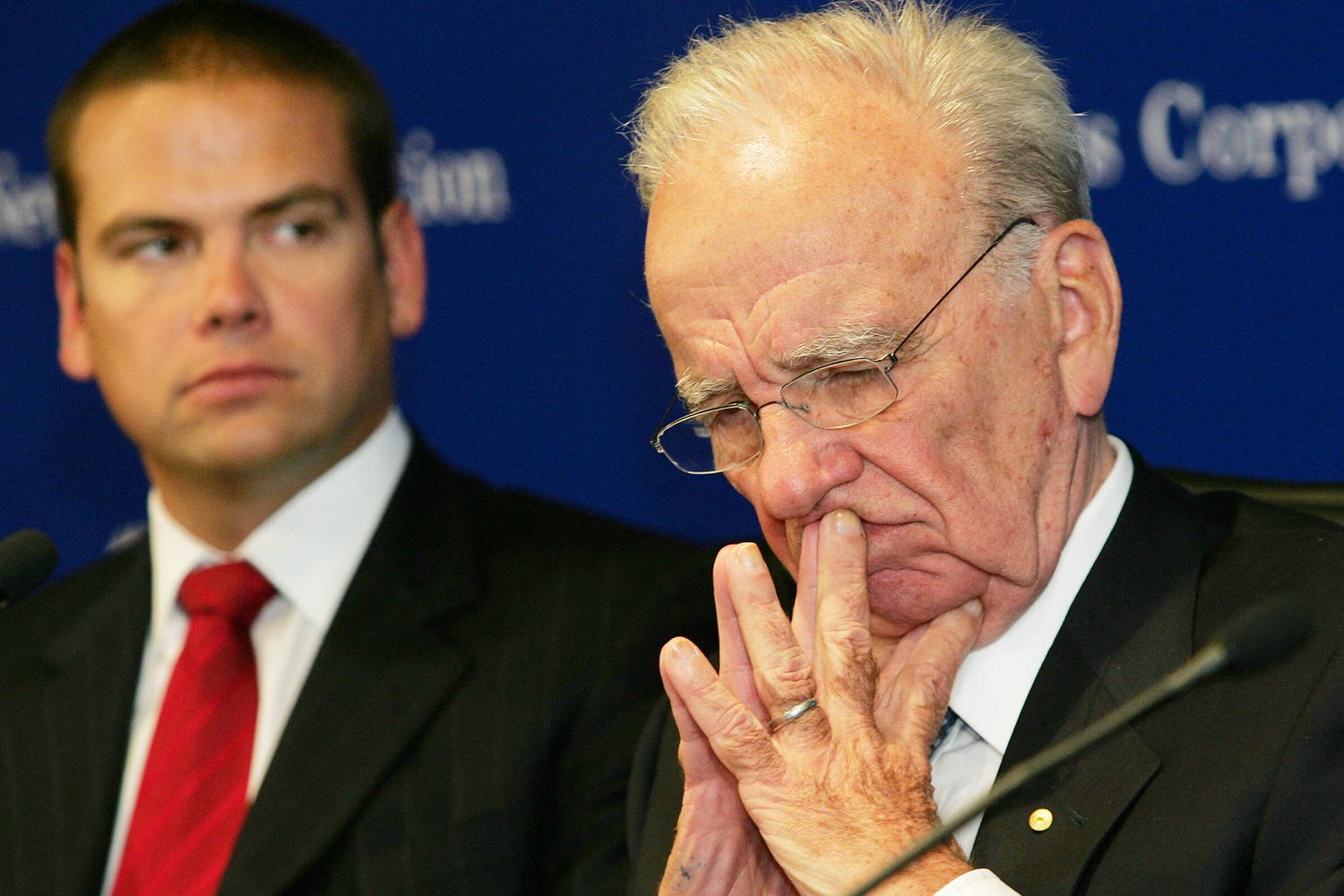 Rupert Murdoch con il figlio Lachlan, designato erede dell'impero Fox