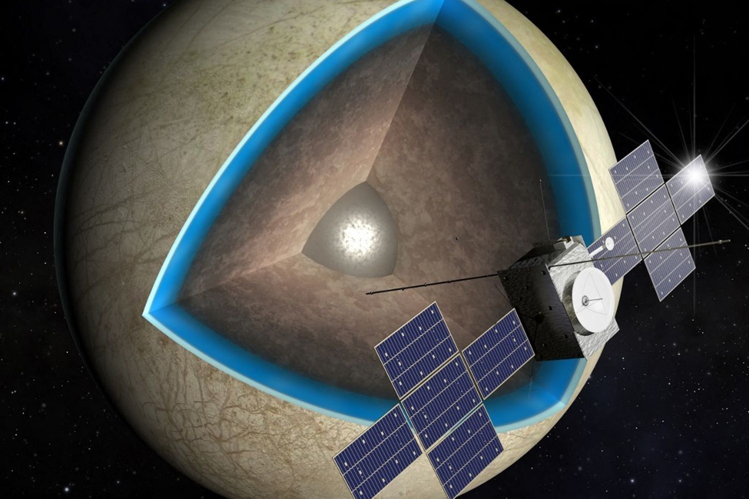 Illustrazione su Europa, luna di Giove