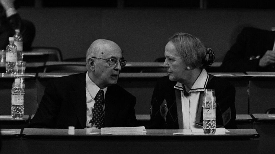 1976, Roma. Nilde Iotti e Giorgio Napolitano al congresso del PSI&nbsp;