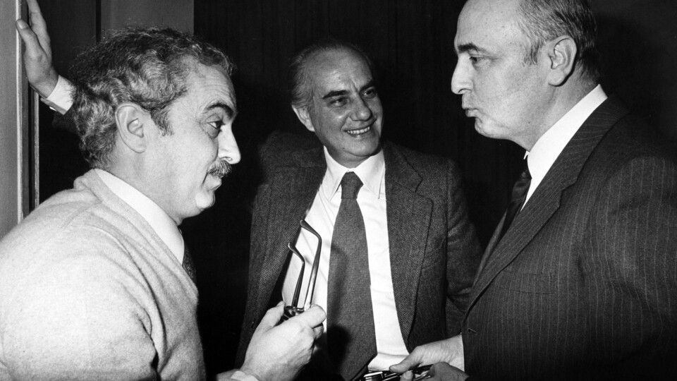 Napolitano con Alfredo Reichlin e Emanuele Macaluso&nbsp;