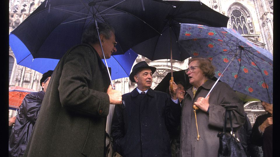 Con Tina Anselmi e Luigi Berlinguer in piazza Duomo a Milano per il 25 aprile